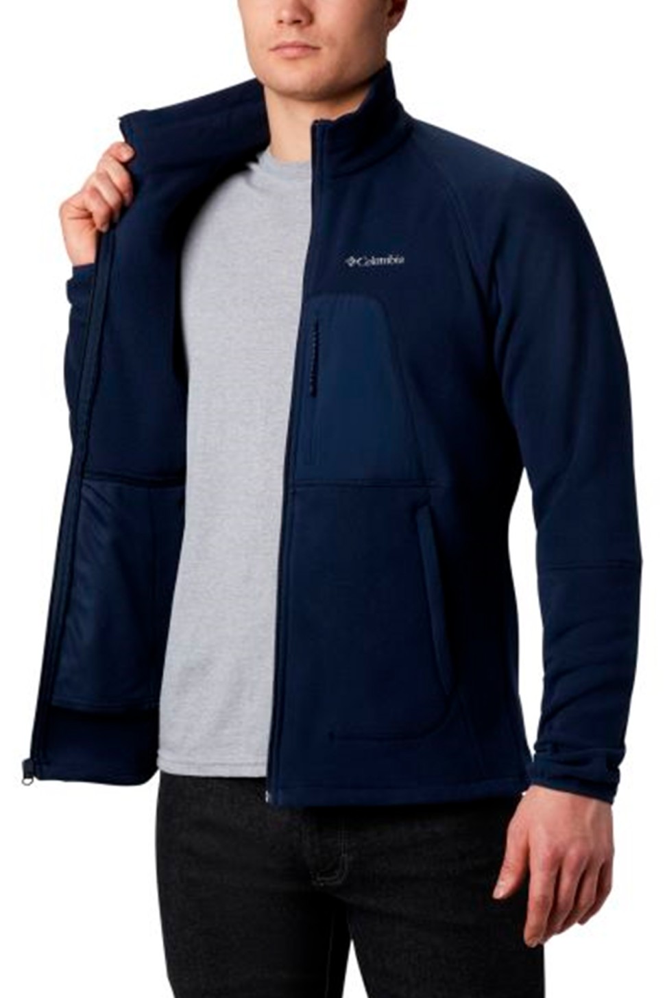 Толстовка чоловіча Columbia RAPID EXPEDITION™ FULL ZIP FLEECE темно-синя 1909073-464 — фото 4