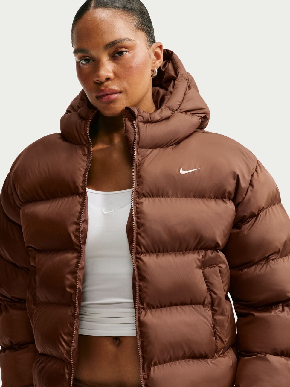 Women's jacket Nike W NK TF SYN CLSSC JKT brown IF5931-259 — photo 4