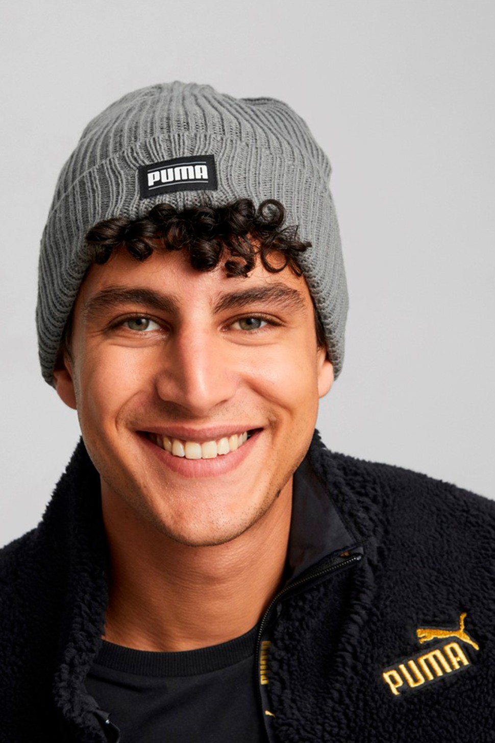 Шапка Puma Ribbed Classic Cuff Beanie сіра 02403803 — фото 3